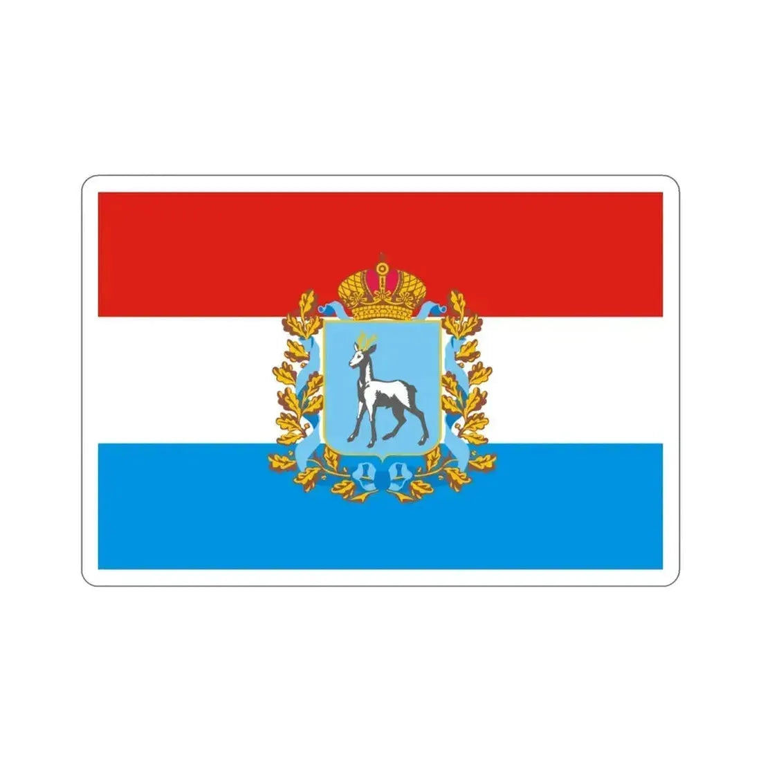 Flag of Samara Oblast Russia STICKER Vinyl Die-Cut Decal 3 Inch - The Sticker Space