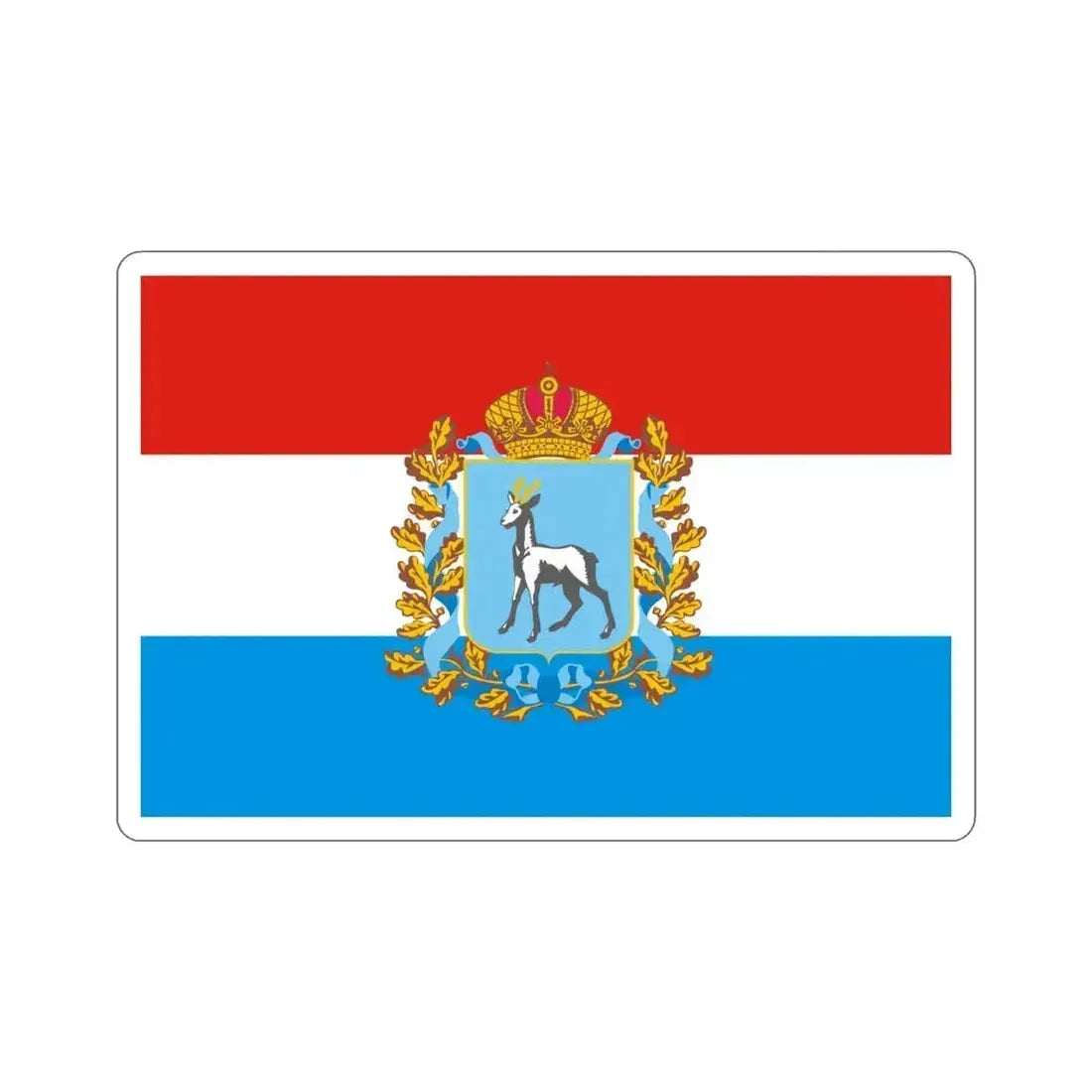 Flag of Samara Oblast Russia STICKER Vinyl Die-Cut Decal 4 Inch - The Sticker Space