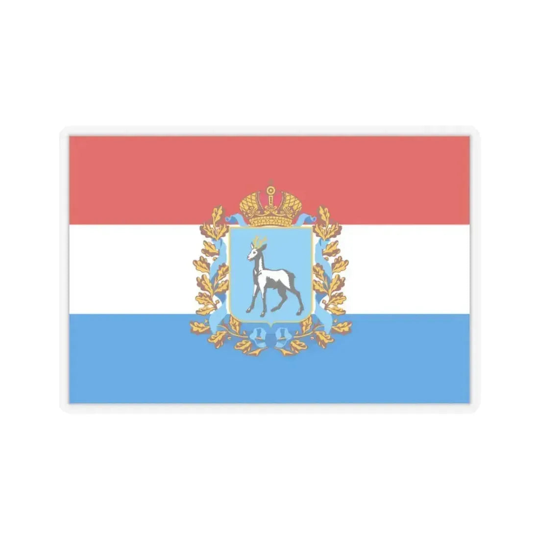 Flag of Samara Oblast Russia - STICKER Vinyl Kiss-Cut Decal 3 Inch Transparent - The Sticker Space