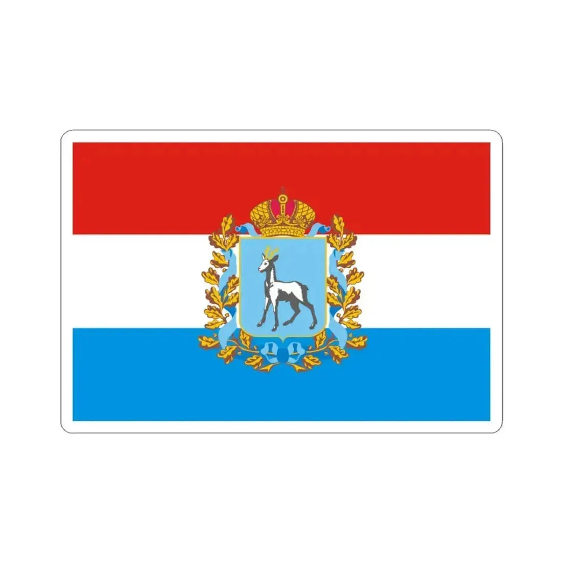 Flag of Samara Oblast Russia - STICKER Vinyl Kiss-Cut Decal 3 Inch White - The Sticker Space