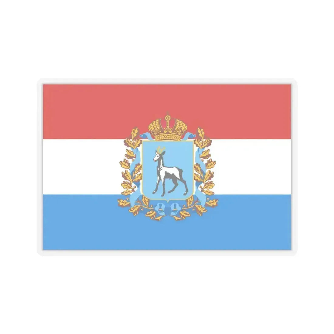 Flag of Samara Oblast Russia - STICKER Vinyl Kiss-Cut Decal 4 Inch Transparent - The Sticker Space