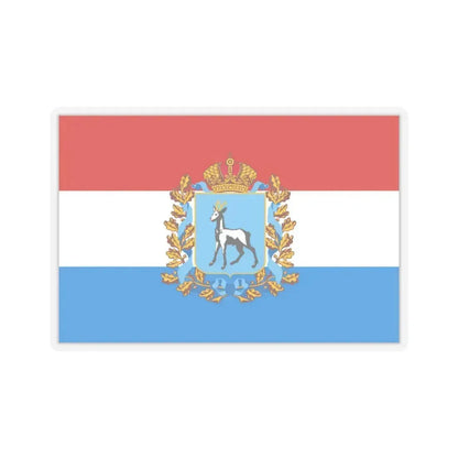 Flag of Samara Oblast Russia - STICKER Vinyl Kiss-Cut Decal 4 Inch Transparent - The Sticker Space