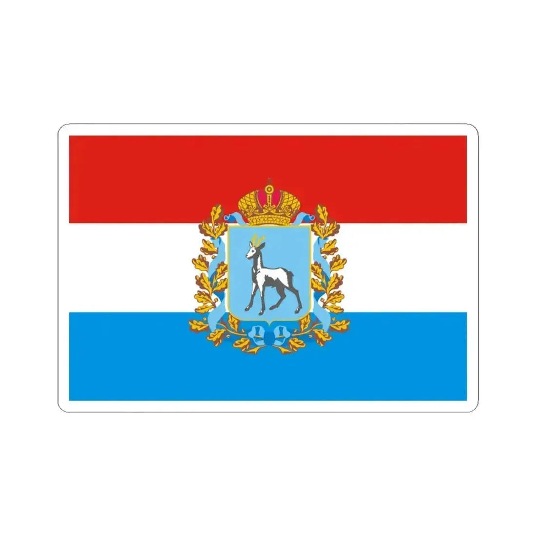 Flag of Samara Oblast Russia - STICKER Vinyl Kiss-Cut Decal 4 Inch White - The Sticker Space