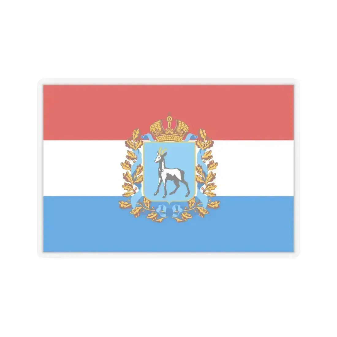 Flag of Samara Oblast Russia - STICKER Vinyl Kiss-Cut Decal 6 Inch Transparent - The Sticker Space