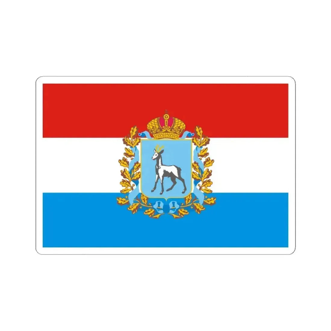 Flag of Samara Oblast Russia - STICKER Vinyl Kiss-Cut Decal 6 Inch White - The Sticker Space