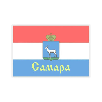 Flag of Samara Russia - STICKER Vinyl Kiss-Cut Decal 3 Inch Transparent - The Sticker Space