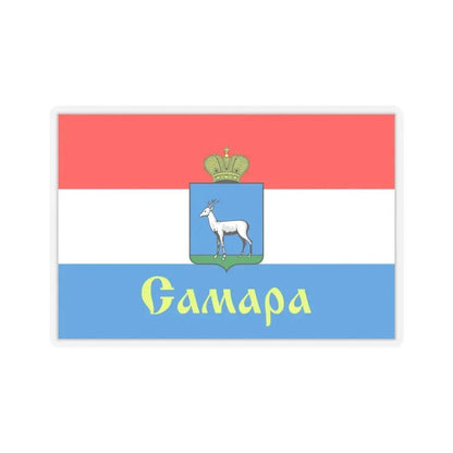 Flag of Samara Russia - STICKER Vinyl Kiss-Cut Decal 6 Inch Transparent - The Sticker Space