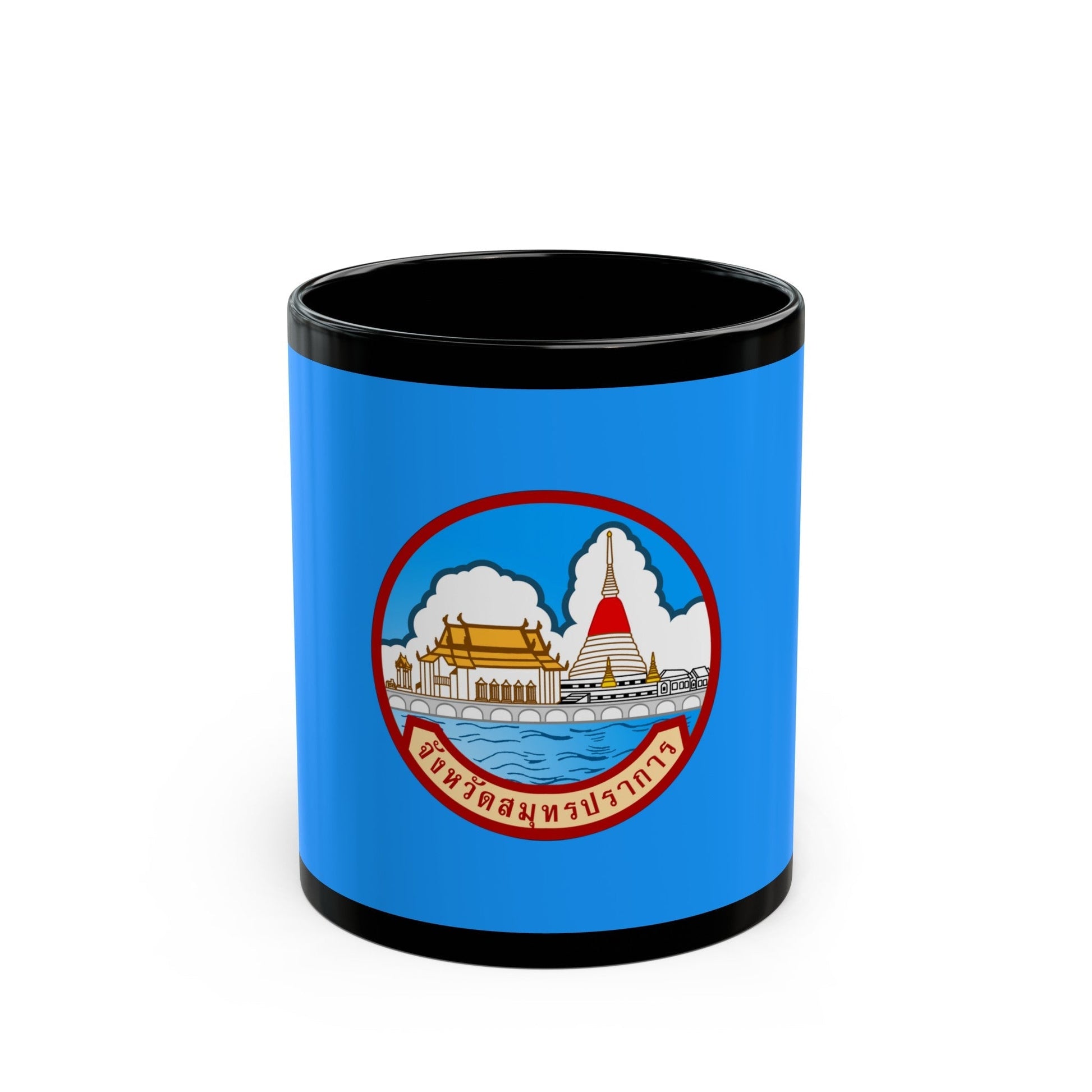 Flag of Samut Prakan Province Thailand - Black Coffee Mug-11oz-The Sticker Space