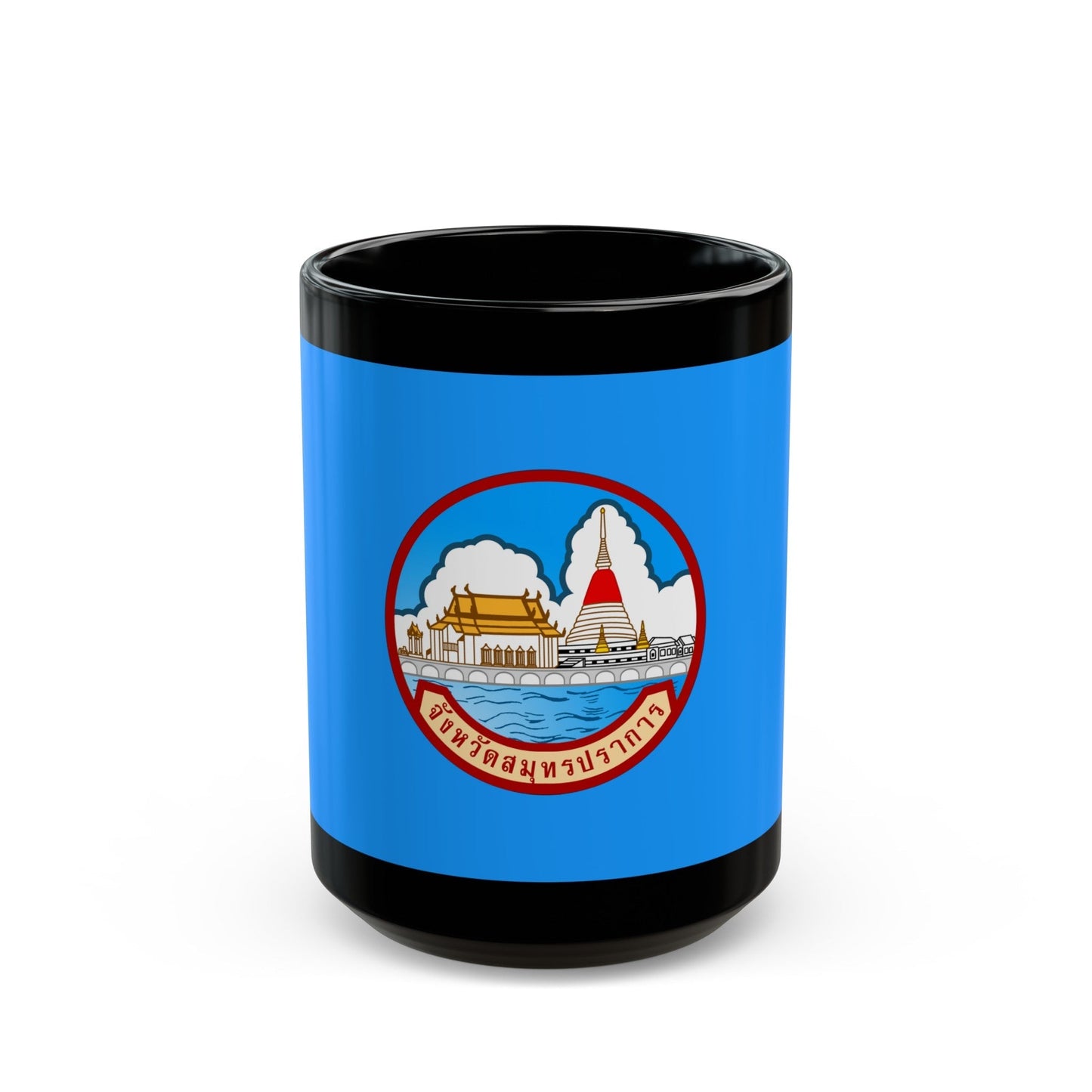 Flag of Samut Prakan Province Thailand - Black Coffee Mug-15oz-The Sticker Space