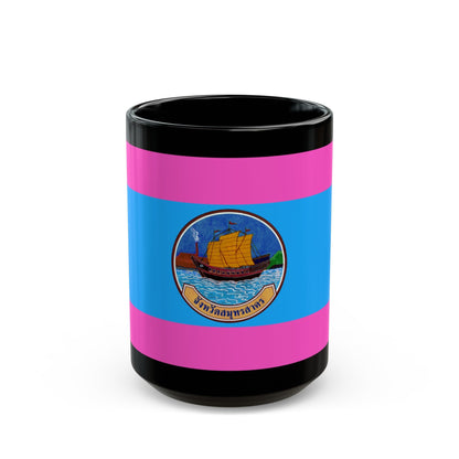 Flag of Samut Sakhon Province Thailand - Black Coffee Mug-15oz-The Sticker Space