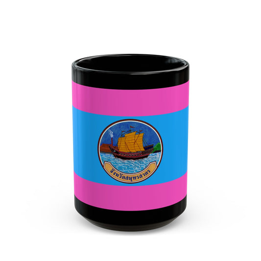 Flag of Samut Sakhon Province Thailand - Black Coffee Mug-15oz-The Sticker Space