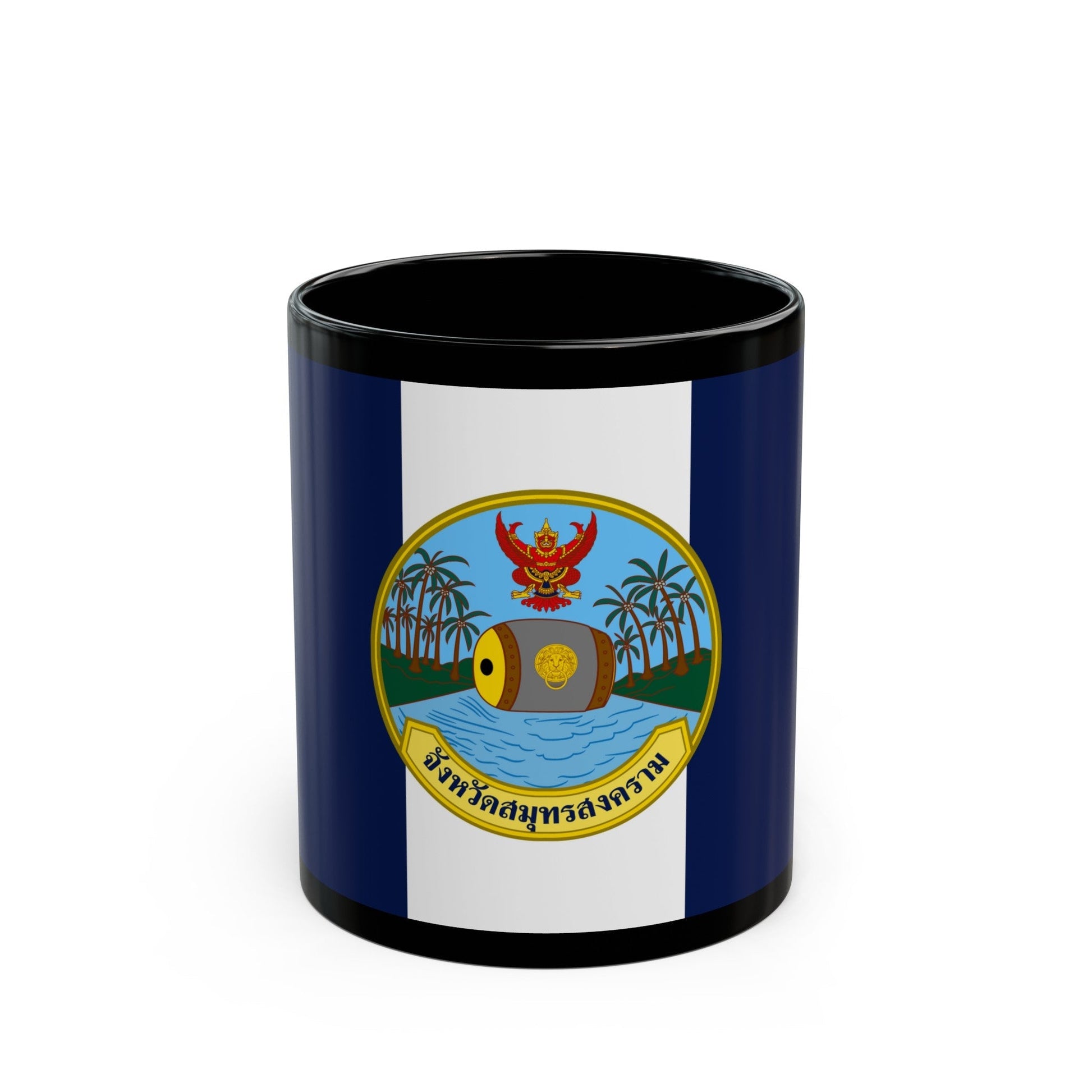 Flag of Samut Songkhram Province Thailand - Black Coffee Mug-11oz-The Sticker Space