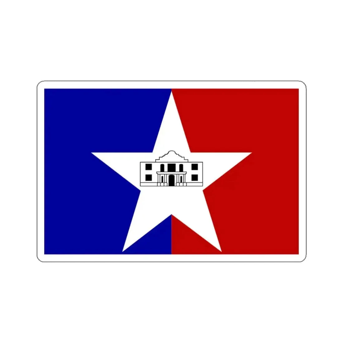 Flag of San Antonio, Texas - STICKER Vinyl Kiss-Cut Decal 3 Inch White - The Sticker Space