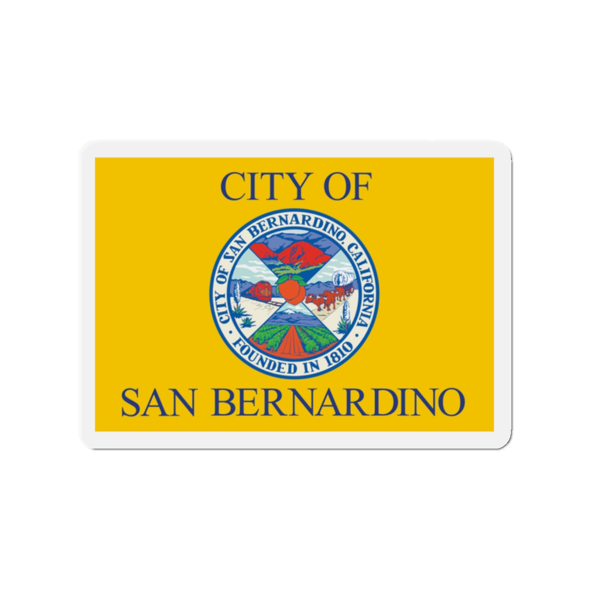 Flag of San Bernardino California - Die-Cut Magnet-2" x 2"-The Sticker Space