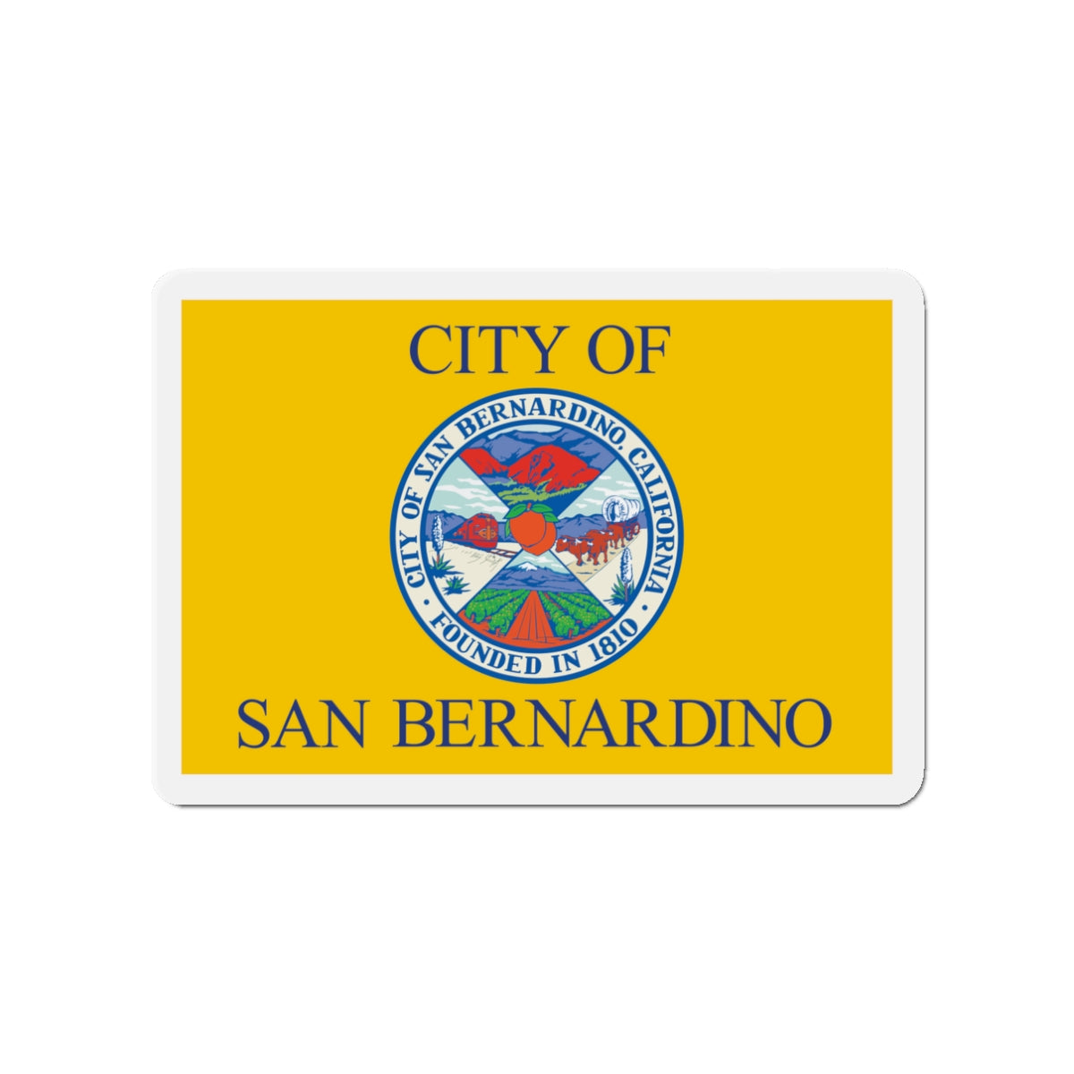 Flag of San Bernardino California - Die-Cut Magnet-3" x 3"-The Sticker Space