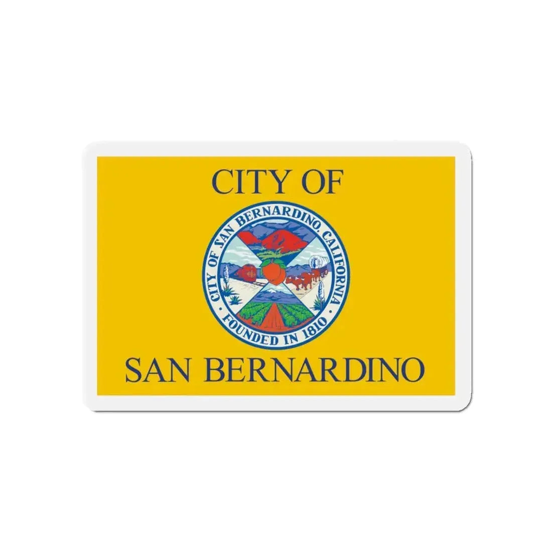 Flag of San Bernardino California - Refrigerator Magnet 4 Inch - The Sticker Space