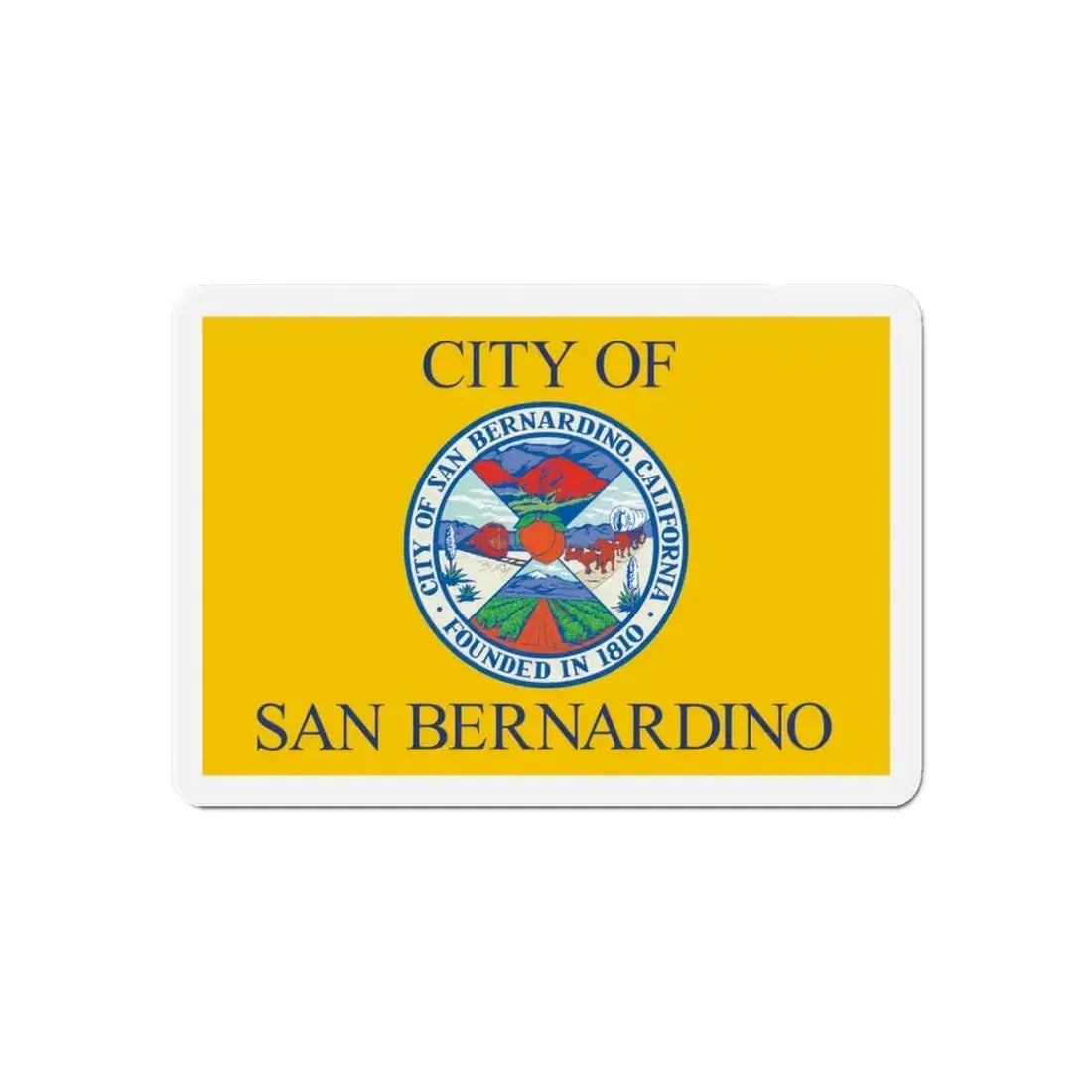 Flag of San Bernardino California - Refrigerator Magnet 6 Inch - The Sticker Space