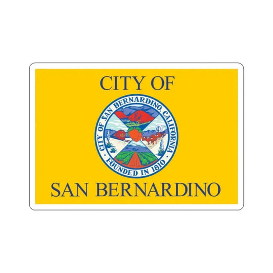 Flag of San Bernardino, California - STICKER Vinyl Kiss-Cut Decal 2 Inch White - The Sticker Space