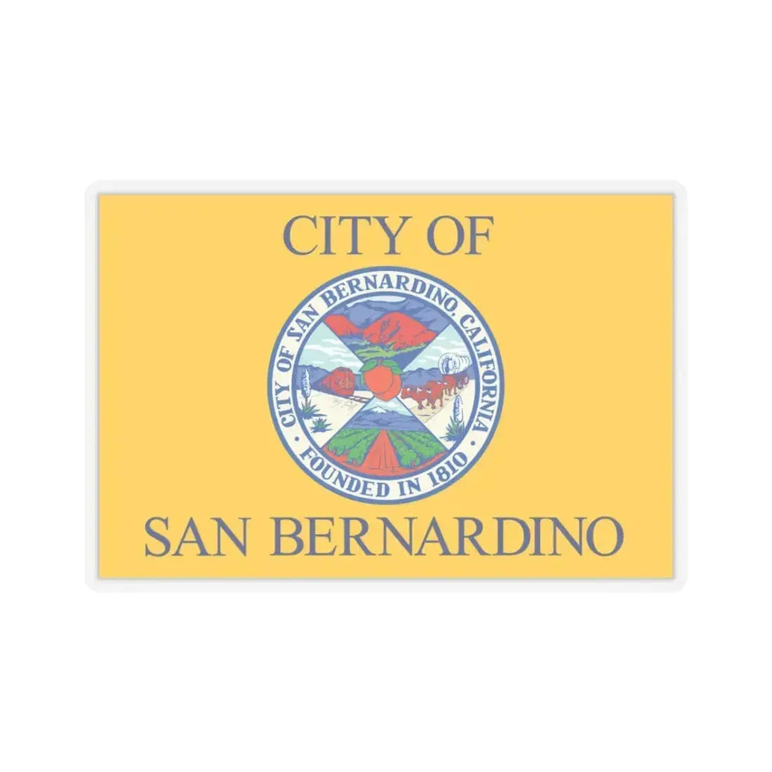 Flag of San Bernardino, California - STICKER Vinyl Kiss-Cut Decal 3 Inch Transparent - The Sticker Space