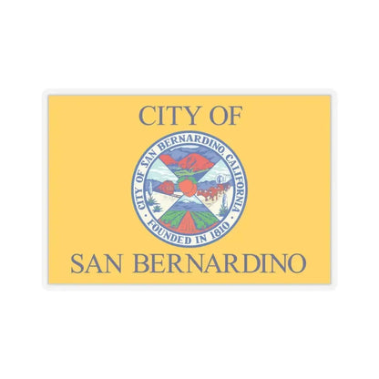 Flag of San Bernardino, California - STICKER Vinyl Kiss-Cut Decal 3 Inch Transparent - The Sticker Space