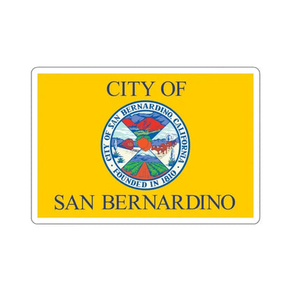 Flag of San Bernardino, California - STICKER Vinyl Kiss-Cut Decal 3 Inch White - The Sticker Space