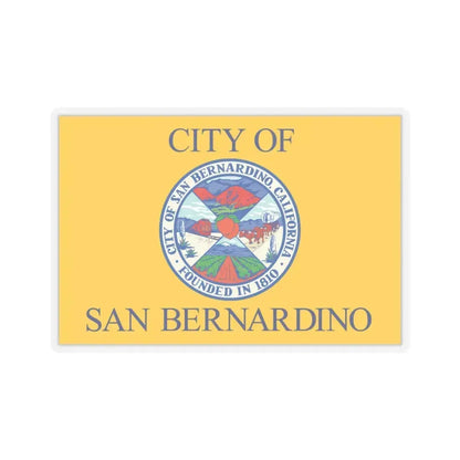 Flag of San Bernardino, California - STICKER Vinyl Kiss-Cut Decal 4 Inch Transparent - The Sticker Space