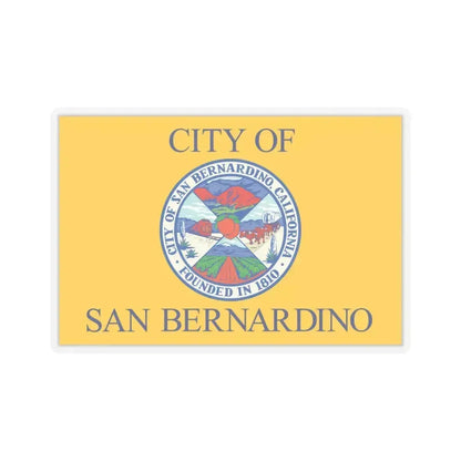 Flag of San Bernardino, California - STICKER Vinyl Kiss-Cut Decal 6 Inch Transparent - The Sticker Space