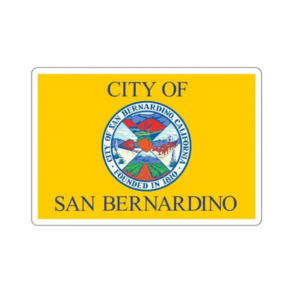 Flag of San Bernardino, California - STICKER Vinyl Kiss-Cut Decal 6 Inch White - The Sticker Space