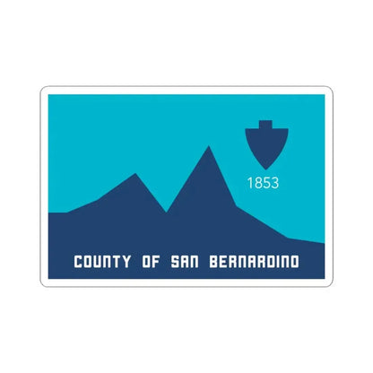 Flag of San Bernardino County California 1973-1984 (United States) STICKER Vinyl Kiss-Cut Decal 3 Inch White - The Sticker Space
