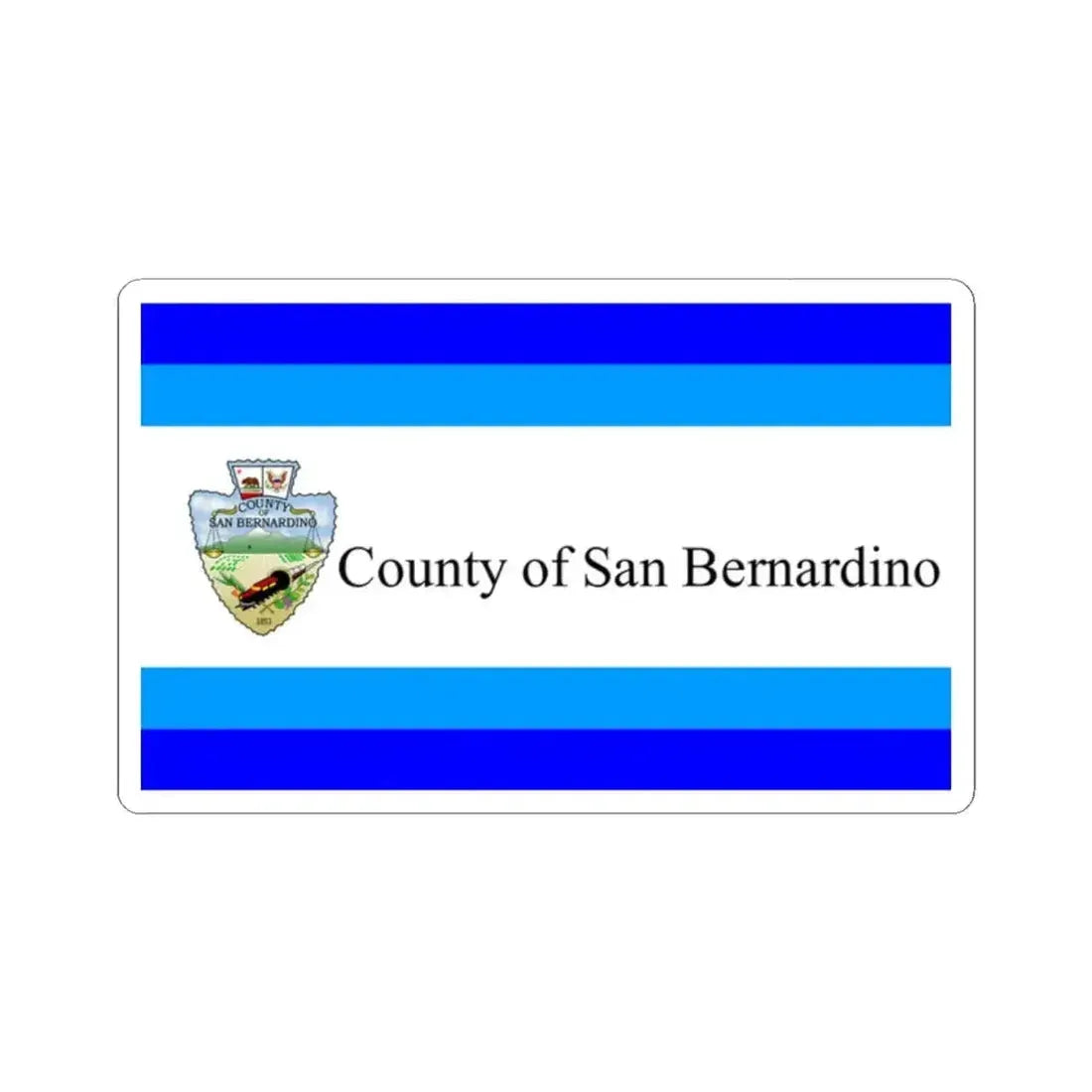 Flag of San Bernardino County California 1984-2024 (United States) STICKER Vinyl Kiss-Cut Decal 2 Inch White - The Sticker Space