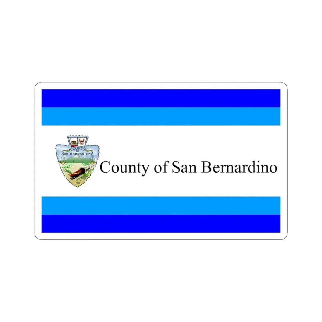 Flag of San Bernardino County California 1984-2024 (United States) STICKER Vinyl Kiss-Cut Decal 3 Inch White - The Sticker Space