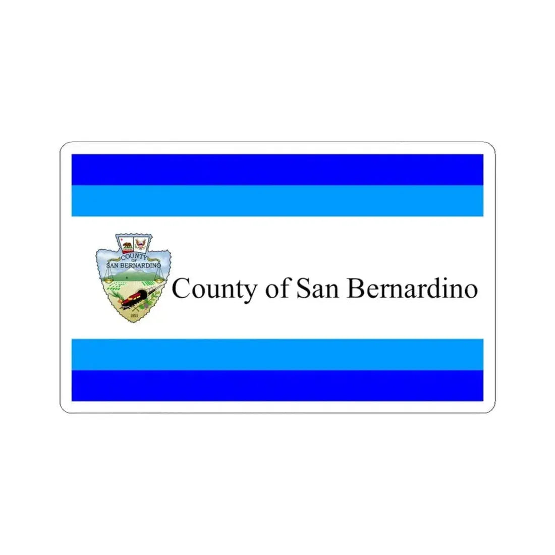 Flag of San Bernardino County California 1984-2024 (United States) STICKER Vinyl Kiss-Cut Decal 4 Inch White - The Sticker Space
