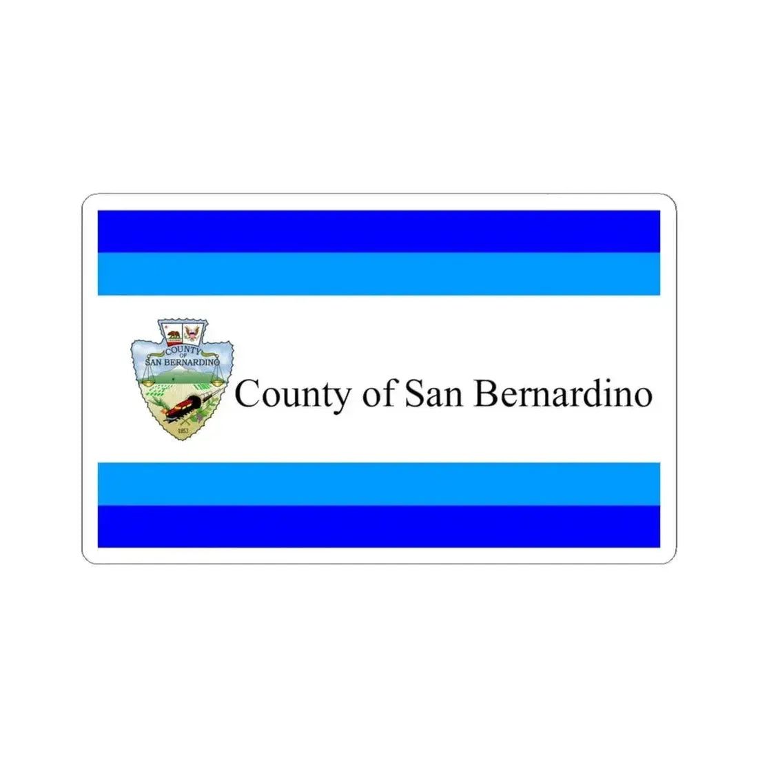 Flag of San Bernardino County California 1984-2024 (United States) STICKER Vinyl Kiss-Cut Decal 6 Inch White - The Sticker Space