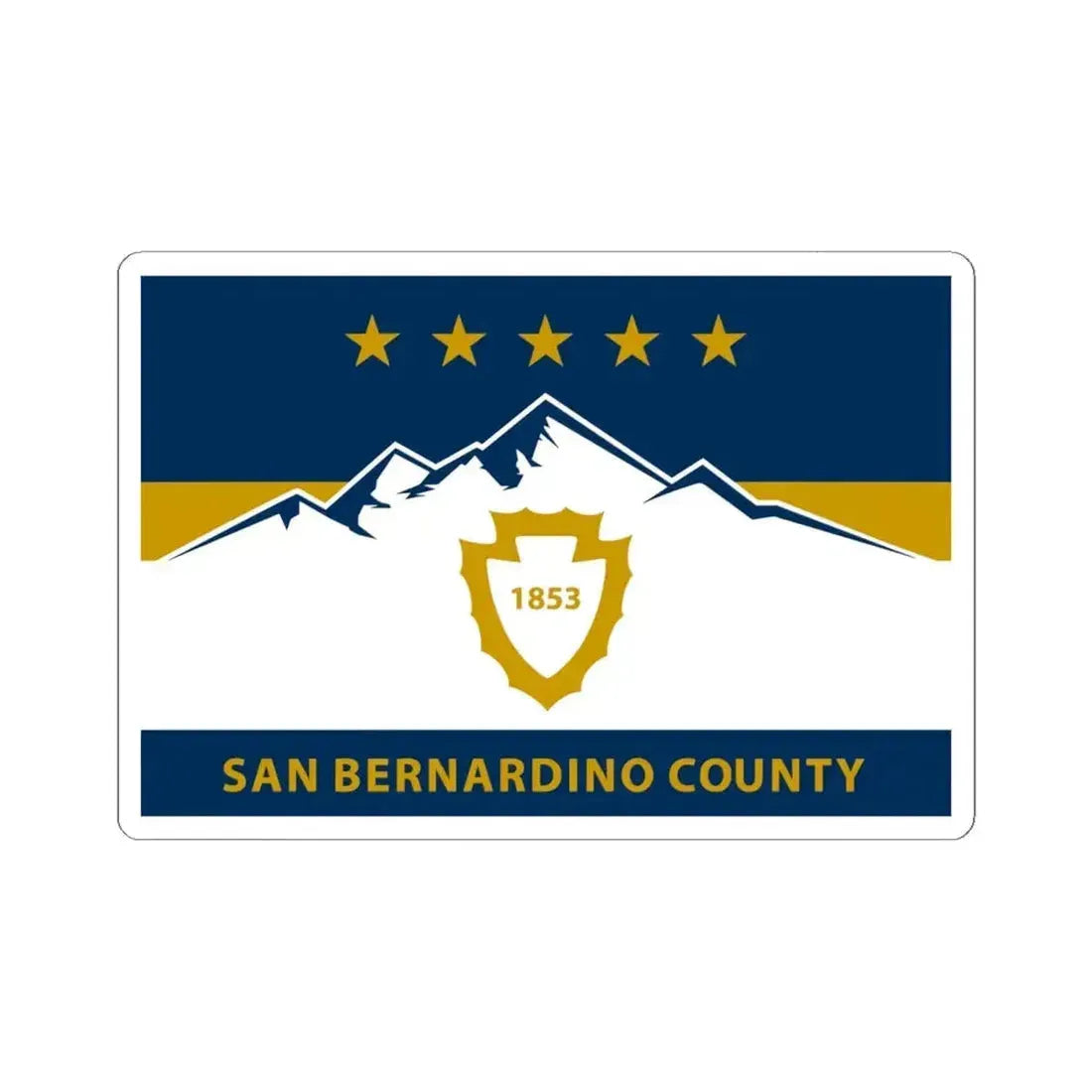 Flag of San Bernardino County California 2024present (United States) STICKER Vinyl Kiss-Cut Decal 6 Inch White - The Sticker Space