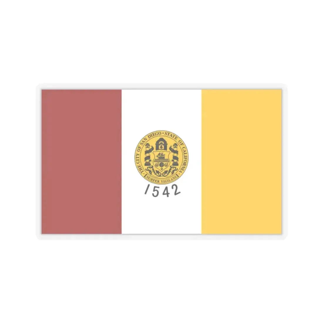 Flag of San Diego, California - STICKER Vinyl Kiss-Cut Decal 2 Inch Transparent - The Sticker Space