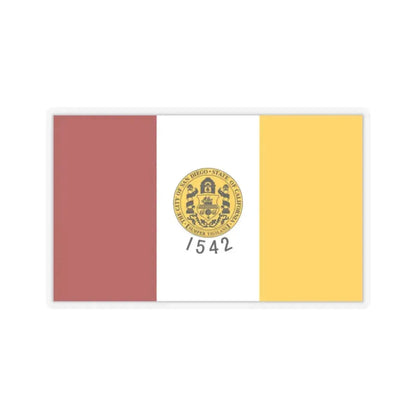 Flag of San Diego, California - STICKER Vinyl Kiss-Cut Decal 2 Inch Transparent - The Sticker Space