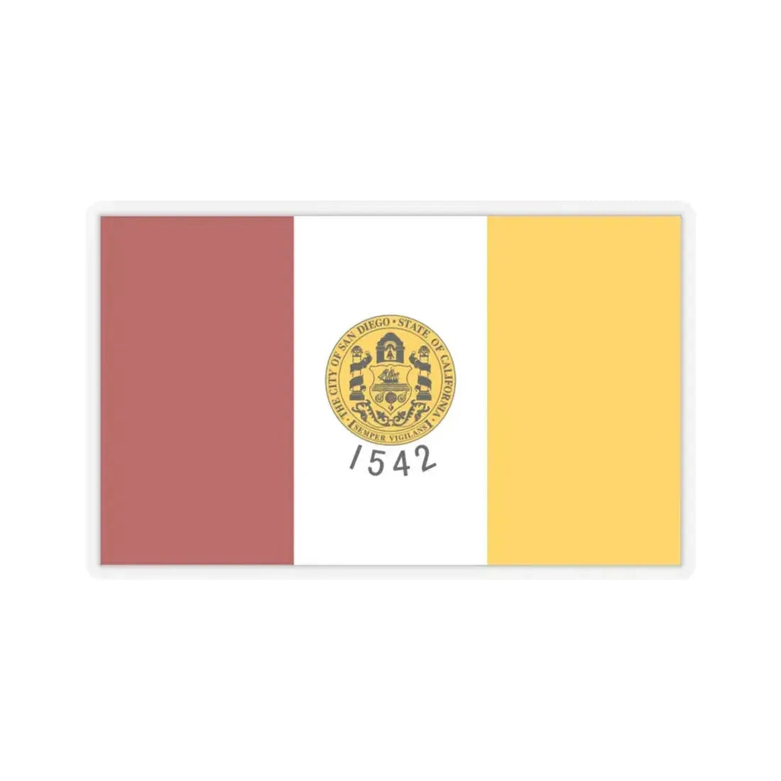 Flag of San Diego, California - STICKER Vinyl Kiss-Cut Decal 3 Inch Transparent - The Sticker Space