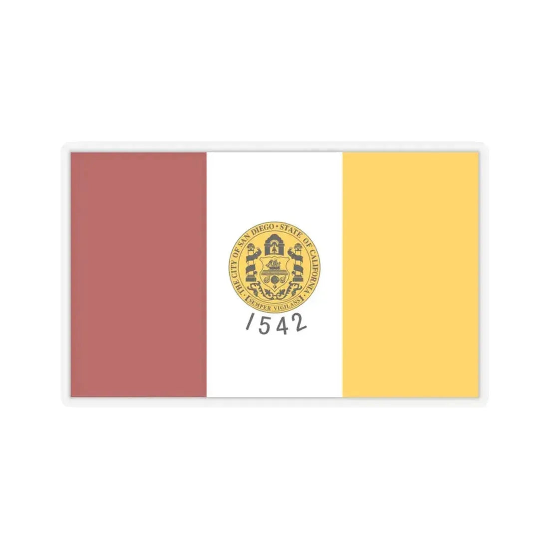 Flag of San Diego, California - STICKER Vinyl Kiss-Cut Decal 4 Inch Transparent - The Sticker Space