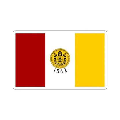 Flag of San Diego, California - STICKER Vinyl Kiss-Cut Decal 4 Inch White - The Sticker Space