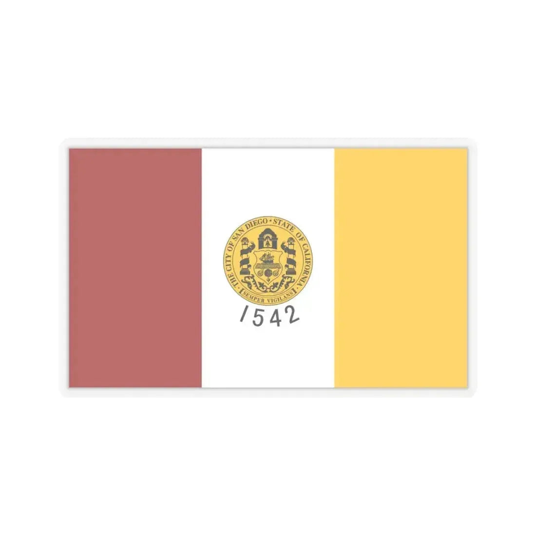 Flag of San Diego, California - STICKER Vinyl Kiss-Cut Decal 6 Inch Transparent - The Sticker Space