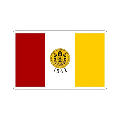 Flag of San Diego, California - STICKER Vinyl Kiss-Cut Decal 6 Inch White - The Sticker Space