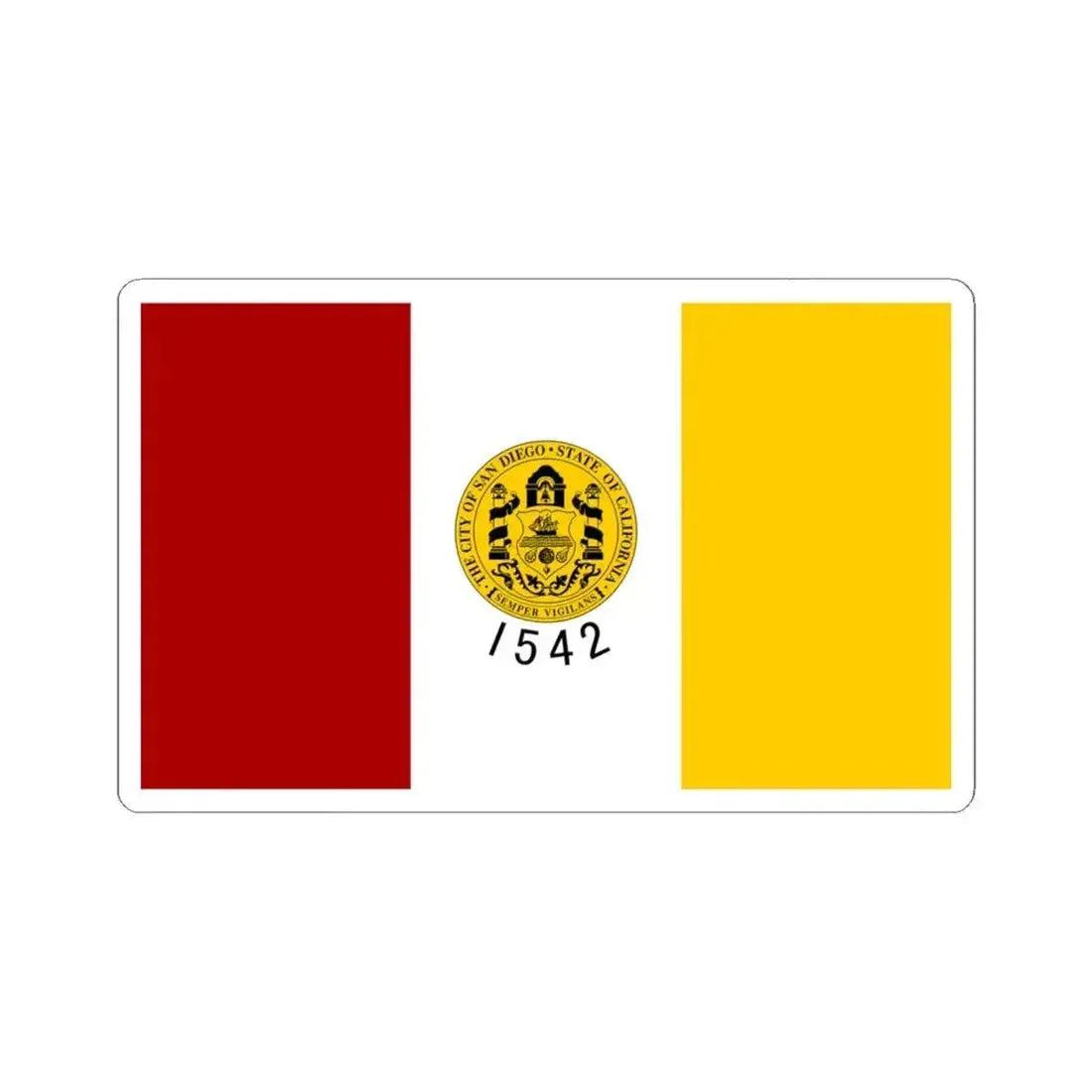 Flag of San Diego California (United States) STICKER Vinyl Kiss-Cut Decal 6 Inch White - The Sticker Space