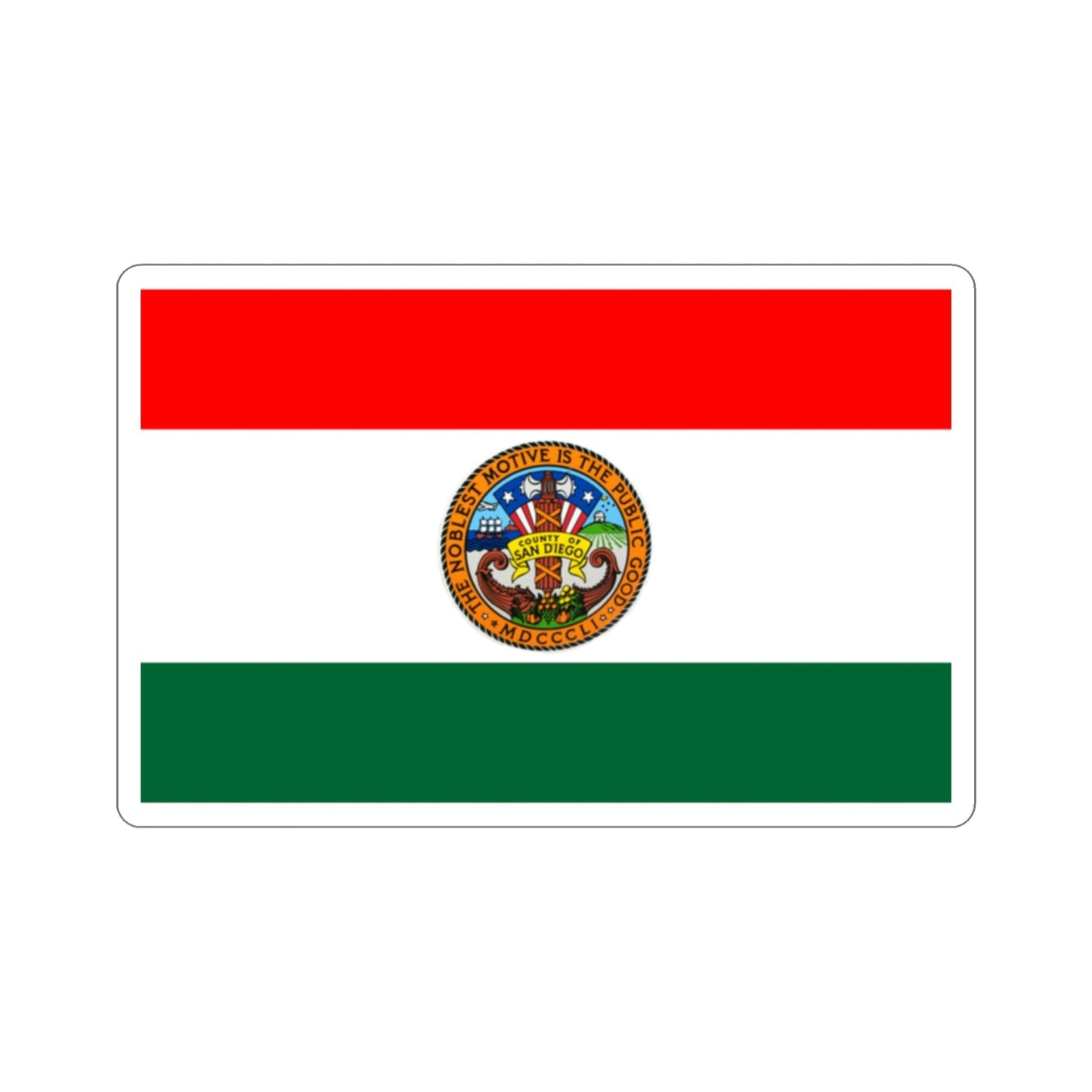 Flag of San Diego County California STICKER Vinyl Die-Cut Decal-2 Inch-The Sticker Space