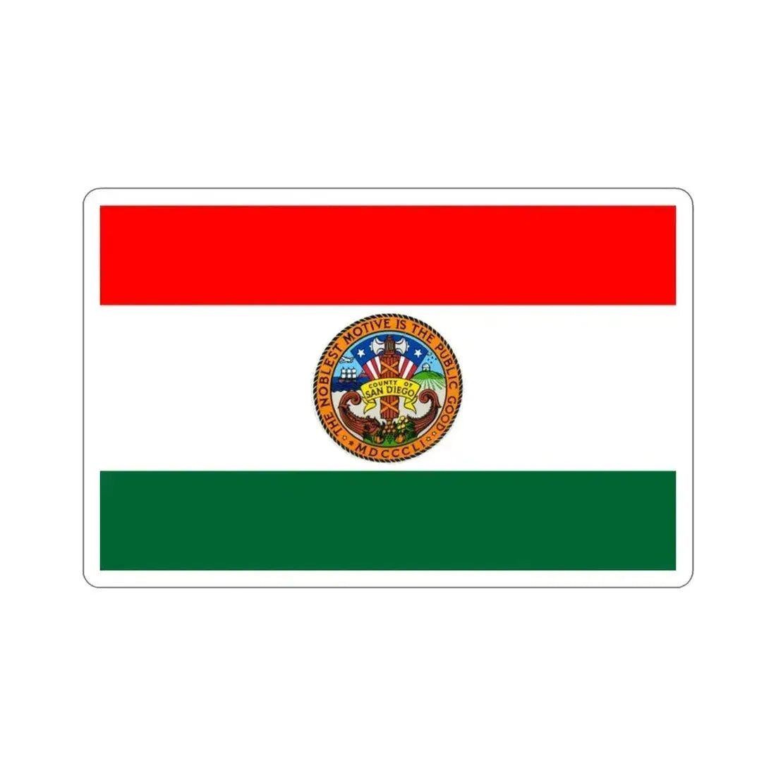 Flag of San Diego County California STICKER Vinyl Die-Cut Decal 3 Inch - The Sticker Space