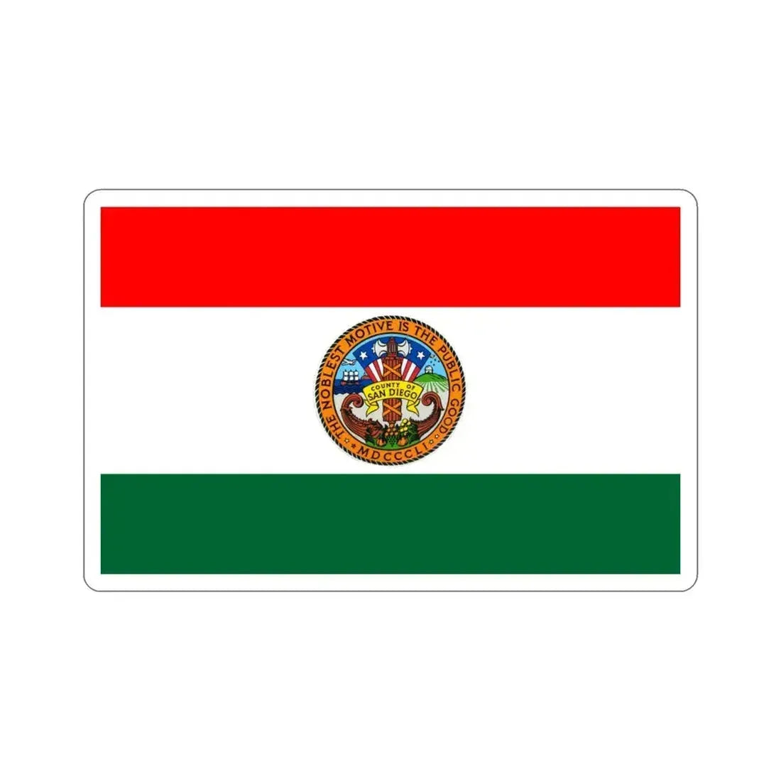 Flag of San Diego County California STICKER Vinyl Die-Cut Decal 4 Inch - The Sticker Space