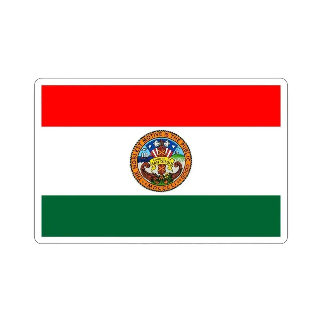 Flag of San Diego County California STICKER Vinyl Die-Cut Decal 5 Inch - The Sticker Space
