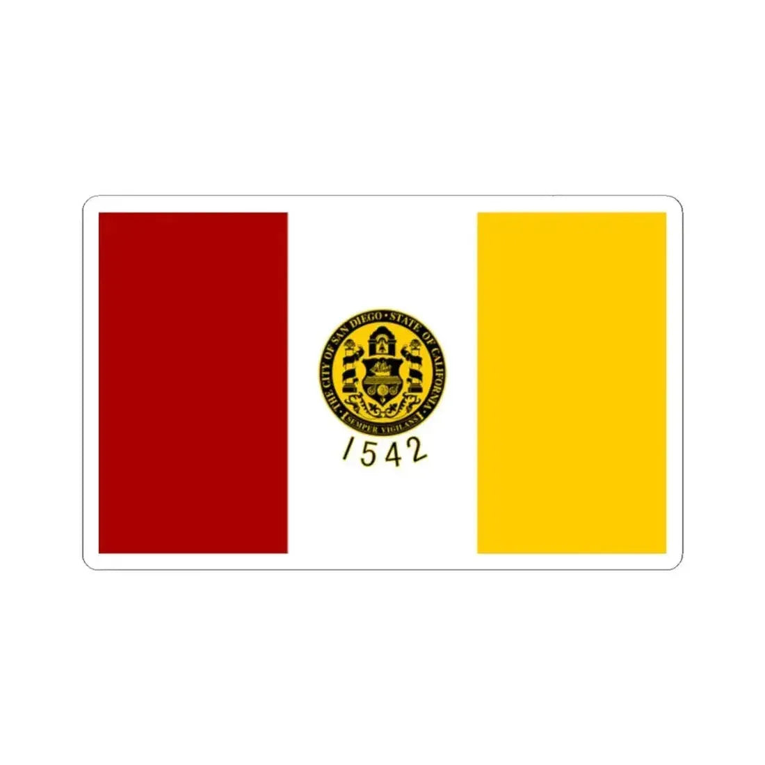 Flag of San Diego Goverment Variant (United States) STICKER Vinyl Kiss-Cut Decal 2 Inch White - The Sticker Space