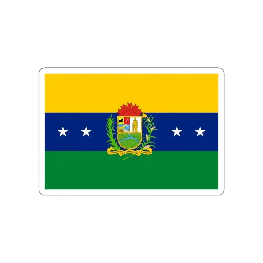Flag of San Fernando de Apure Venezuela STICKER Vinyl Die-Cut Decal - The Sticker Space