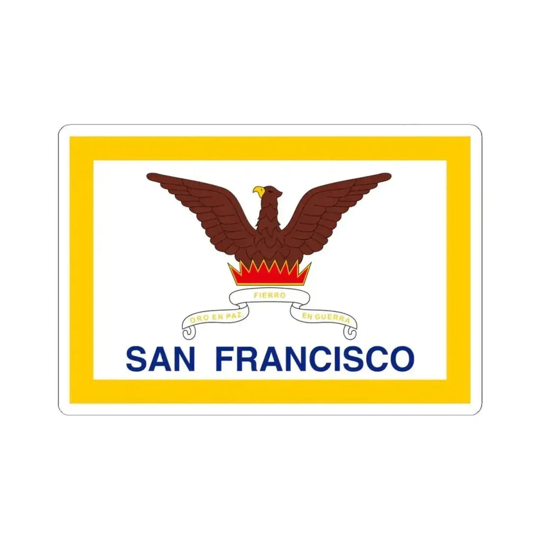 Flag of San Francisco California (United States) STICKER Vinyl Kiss-Cut Decal 6 Inch White - The Sticker Space