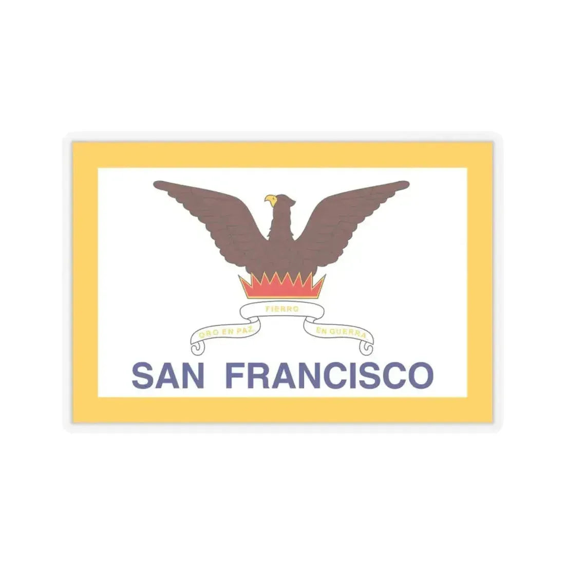 Flag of San Francisco - STICKER Vinyl Kiss-Cut Decal 4 Inch Transparent - The Sticker Space